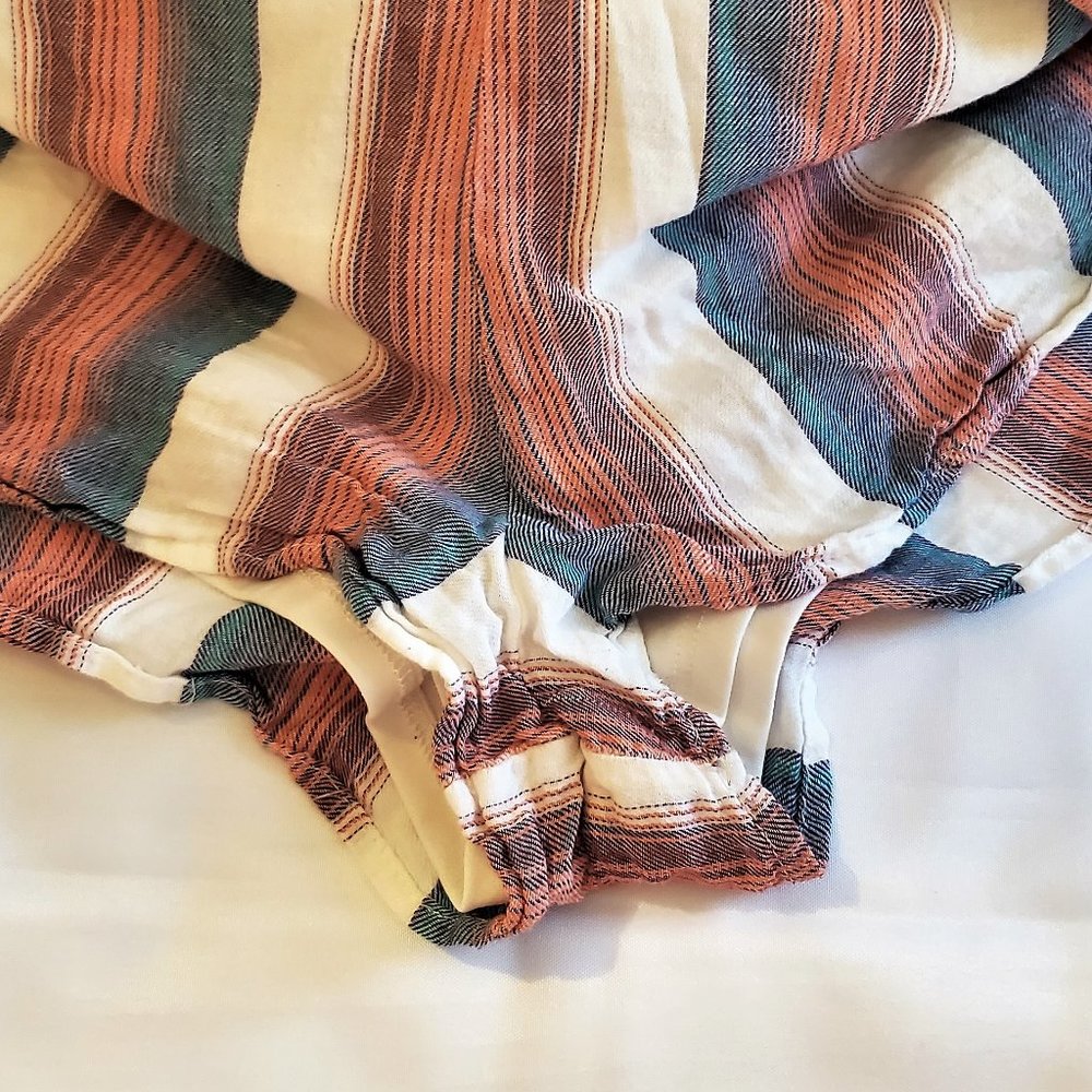 Crystal Sky White and Multi Colored Stripped Halter Back Zip-Up Romper Size S - Picture 13 of 16